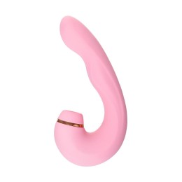 Нежно-розовый многофункциональный стимулятор клитора Juna - 15 см.