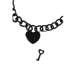 Черный ошейник Embrace с ключиком