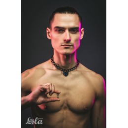 Черный ошейник Embrace с ключиком