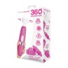 Розовый ротационный жезловый вибратор с двумя насадками 360° Spinning Head Wand Massager Set
