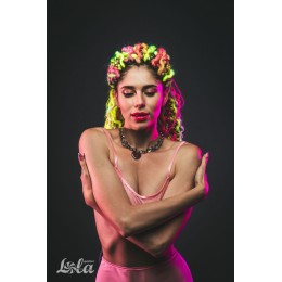 Серебристый ошейник Embrace с ключиком