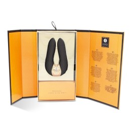 Черный двойной вибростимулятор AIKO с двумя моторами