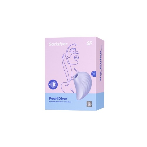 Сиреневый вакуум-волновой стимулятор клитора Satisfyer Pearl Diver