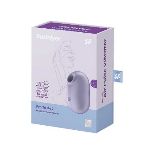 Сиреневый вакуумный вибростимулятор клитора Satisfyer Pro To Go 2