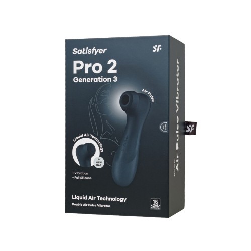 Черный вакуумный стимулятор клитора Satisfyer Pro 2 Generation 3