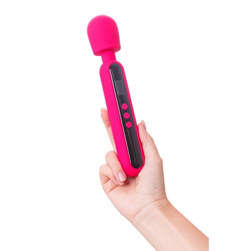 Ярко-розовый wand-вибратор Mashr - 23,5 см.