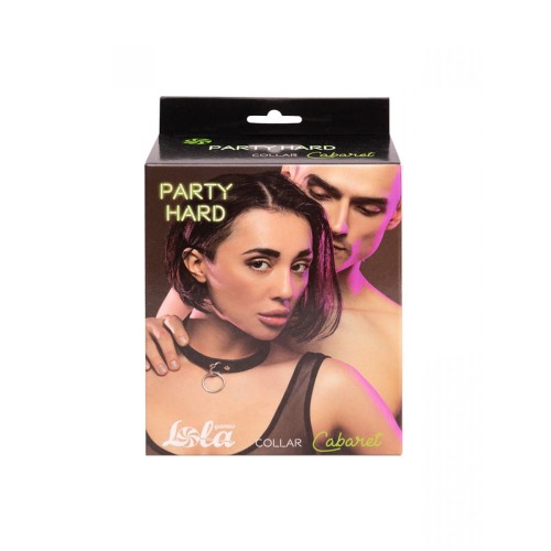 Черно-красный ошейник Cabaret