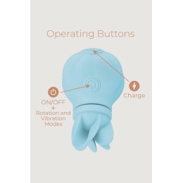 Голубой стимулятор клитора с 5 насадками Caress