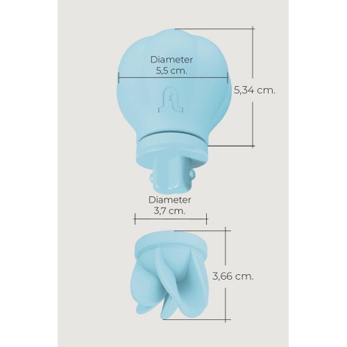 Голубой стимулятор клитора с 5 насадками Caress