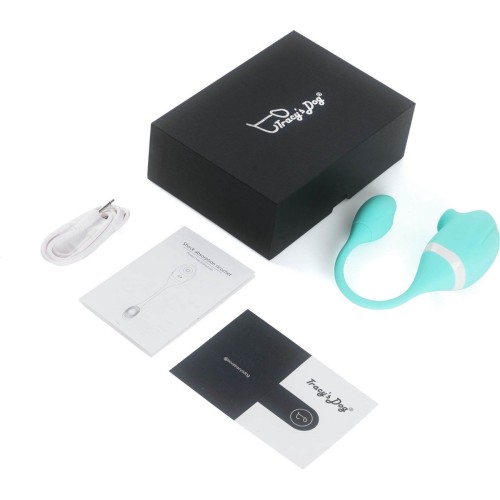 Мятный вакуумный вибростимулятор Tadpole Vibrating Dual Stimulation с виброхвостиком