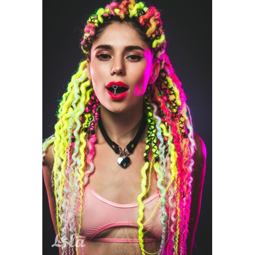 Черный ошейник Utopia с замком и ключиком