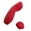 Красный вибратор в трусики Funtown Caleo с магнитным держателем-розой