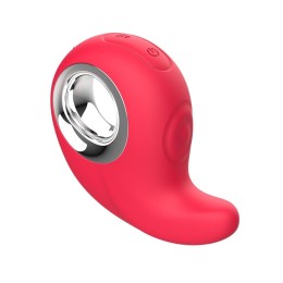 Красный клиторальный массажер с функцией постукивания