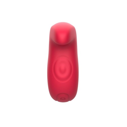 Красный клиторальный массажер с функцией постукивания