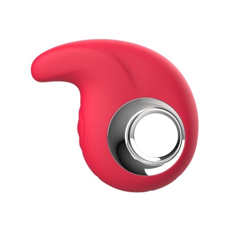 Красный клиторальный массажер с функцией постукивания
