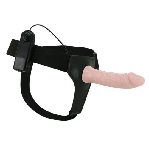 Телесный страпон с вибрацией Ultra - 15,5 см.