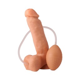 Фаллоимитатор-реалистик с грушей - 19 см.