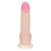 Реалистичный фаллоимитатор с нежно-розовой головкой - 18,5 см.