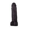 Чёрный дилдо на присоске - 19 см.