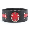 Чёрно-красный ошейник с клёпками