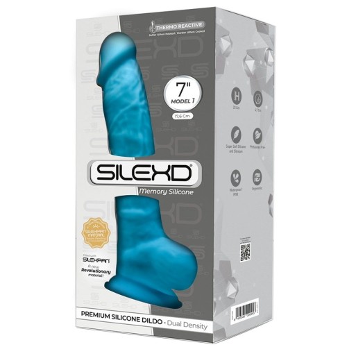 Голубой фаллоимитатор SILEXD Model 1 7’’ - 17,6 см.