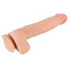 Телесный фаллоимитатор с подвижной кожей - 24,7 см.