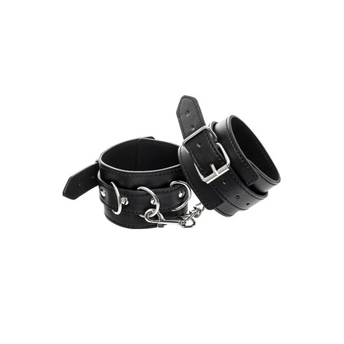 Черные оковы Anonymo из искусственной кожи
