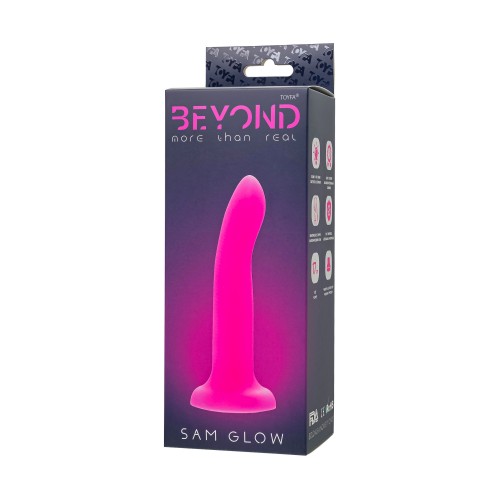 Ярко-розовый, светящийся в темноте фаллоимитатор Sam Glow - 17 см.