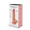 Телесный фаллоимитатор с розовой головкой - 19 см.