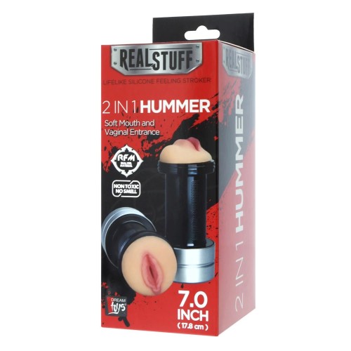 Двусторонний мастурбатор 2 in 1 Hummer - ротик и вагина