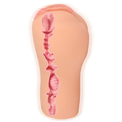 Телесный вибромастурбатор-вагина с рельефом Emily