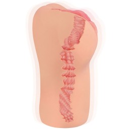 Телесный вибромастурбатор-вагина с рельефом Bellana