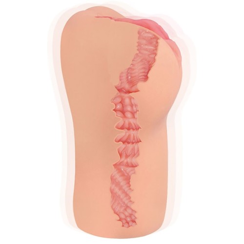 Телесный вибромастурбатор-вагина с рельефом Bellana