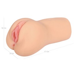 Телесный вибромастурбатор-вагина с рельефом Bellana