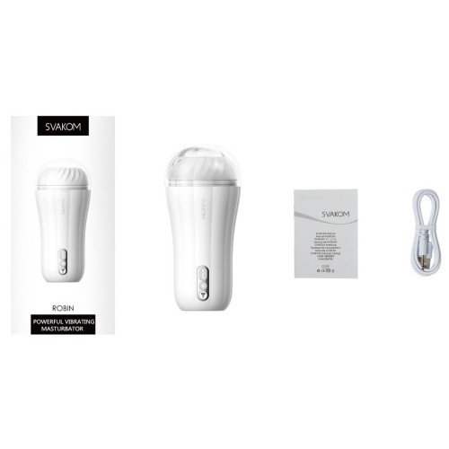 Белый вибромастурбатор Robin - 19,8 см.