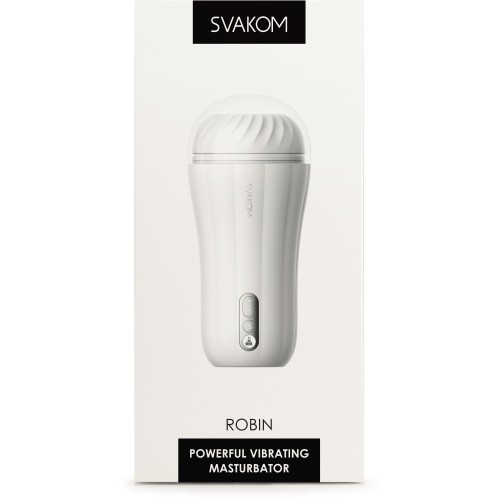 Белый вибромастурбатор Robin - 19,8 см.