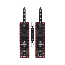 Черно-красные оковы из натуральной кожи