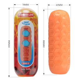 Оранжевый мастурбатор Venus-X Twin balls
