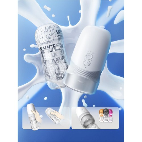 Белый автоматический мастурбатор Extra Sauce