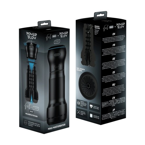 Ченый мастурбатор с интерактивная насадкой PowerBlow & Feel Pocket Stroker