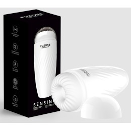Белый мастурбатор с вибрацией в колбе Fuzone
