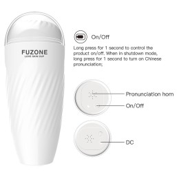 Белый мастурбатор с вибрацией в колбе Fuzone