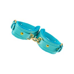 Голубые двуслойные кожаные оковы