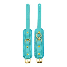 Голубые двуслойные кожаные оковы