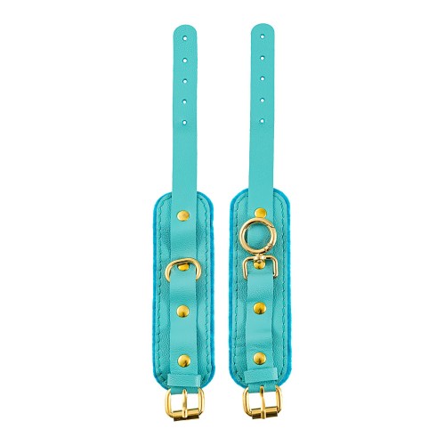 Голубые двуслойные кожаные оковы