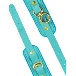 Голубые двуслойные кожаные оковы