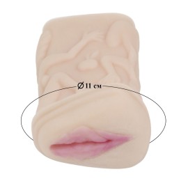 Телесный мастурбатор-вагина с фигурками на поверхности