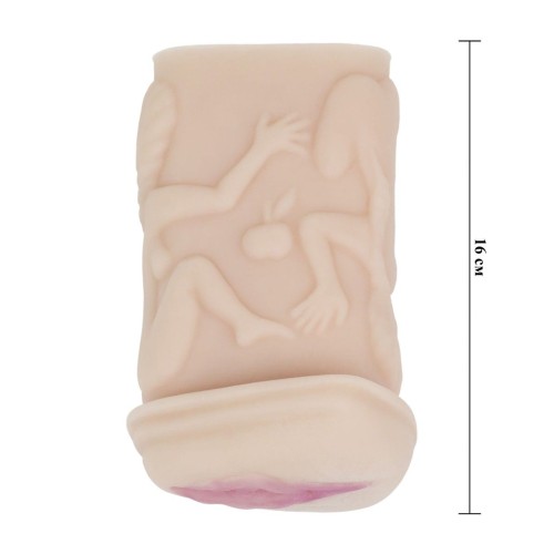 Телесный мастурбатор-вагина с фигурками на поверхности