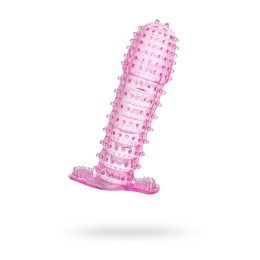 Гелевая розовая насадка с шипами - 12 см.
