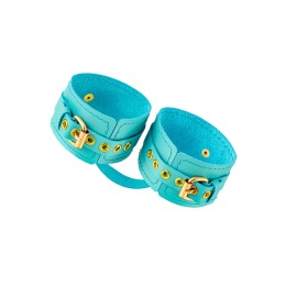 Голубые однослойные кожаные оковы